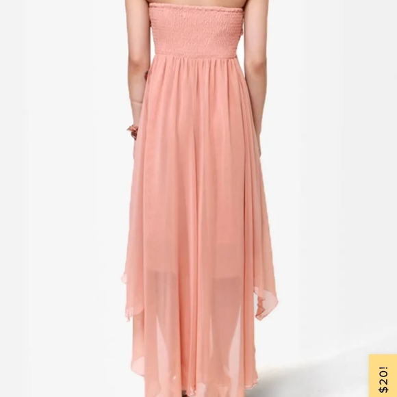 Lulu's strapless peachy nude dress size S - Picture 2 of 7